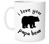 I Love You Papa Bear - 11 Ounce White Ceramic Tea Cup - Unique Gift Idea - Birthday Present Idea For Grandpa, Dad, Father- Gift For Grandparents