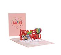 I LOVE YOU Rainbow and Hot Air Balloon 3D Pop-Up Greeting Card