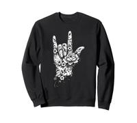 I Love You Sign Language Gothic Floral Hand Sweatshirt