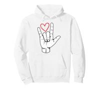 I love You Sign Language Valentine's Day ASL Heart Pullover Hoodie