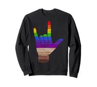 I Love You Sign Language Word Cloud Rainbow Diversity Sweatshirt