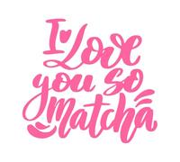 I Love You so Matcha Japanese National and National Tea Ceremony Fine Carving Decals 54.6x59.2cm Tattoo Culture Pink