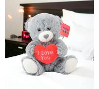 I Love You Teddy Bear Grey 25cm - Soft Plush Gift