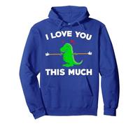 I love you this much cute dino arm extension partner couples Pullover Hoodie, Adult Unisex, Royal Blue, Small