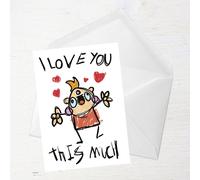 I Love You This Much Greetings Card - Large Card