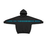 I Love You This Much Hoodie Sweatshirt Kids Funny Letter Printed Oversized Hoodies Valentine's Day Long Sleeve Hooded Pullover Tops for Boys Girls Age 2-14 Years