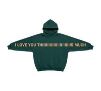 I Love You This Much Hoodie Sweatshirt Kids Funny Letter Printed Oversized Hoodies Valentine's Day Long Sleeve Hooded Pullover Tops for Boys Girls Age 2-14 Years
