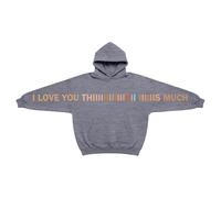 I Love You This Much Hoodie Sweatshirt Kids Funny Letter Printed Oversized Hoodies Valentine's Day Long Sleeve Hooded Pullover Tops for Boys Girls Age 2-14 Years