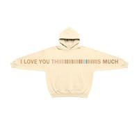 I Love You This Much Hoodie Sweatshirt Kids Funny Letter Printed Oversized Hoodies Valentine's Day Long Sleeve Hooded Pullover Tops for Boys Girls Age 2-14 Years