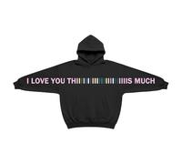 I Love You This Much Hoodie Sweatshirt Kids Funny Letter Printed Oversized Hoodies Valentine's Day Long Sleeve Hooded Pullover Tops for Boys Girls Age 2-14 Years