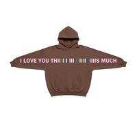 I Love You This Much Hoodie Sweatshirt Kids Funny Letter Printed Oversized Hoodies Valentine's Day Long Sleeve Hooded Pullover Tops for Boys Girls Age 2-14 Years