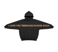 I Love You This Much Hoodie Sweatshirt Kids Funny Letter Printed Oversized Hoodies Valentine's Day Long Sleeve Hooded Pullover Tops for Boys Girls Age 2-14 Years