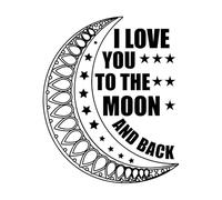 i love you to the moon and back 01 A4 Poster on Canvas - Inspirational Motivational Wall Art daily Life Quote encouraging famous short phrases inspiring words spiritual hope messages success sayings
