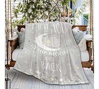 I Love You to The Moon and Back Blanket Gift for Boys Girls, Sun Throw Blanket Gifts for Adults Decor Moon Plush Soft Lightweight Flannel Fleece Blankets for Sofa Bed Couch 80x60In