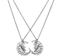 I Love you to the moon and back necklaces set mother daughter 2 Half Broken hearts necklace setDurability