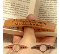 I Love You to The Moon and Back - Personalized Book Page Holder,Wooden Thumb Page Holder for Reading-just One More Page,Reading Bookish Accessories,Gift for Bookworms,Anniversary,Christmas (Walnut)