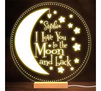 I Love You To The Moon And Back Stars Personalised Gift Night Light | Personalised Gift For Home, Lamp Room Décor | Kids & Adults Night Lights With Name | Personalised Gift For Bedroom |