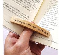 I Love You to The Moon and Back Thumb Book Page Holder, Personalised Wooden Thumb Page Holder for One, Valentines Gift for Her, Gift for Women and Book Lovers Gift