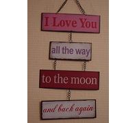I Love You To The Moon & Back Large Metal Sign