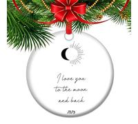 ‘I Love You to The Moon & Back’ Ornament - Heartfelt Keepsake Gift for Family for Mom, Daughter, or Grandchild | Celestial Holiday