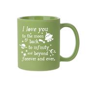 I Love You to The Moon & Back to Infinity and Beyond Forever and Ever, Full Coloured Frosted Coffee Mug. (Green)