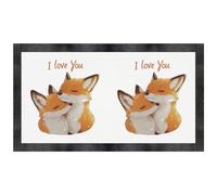 'I Love You Two Foxes ' Pet Feeding Mat (PM00025383)