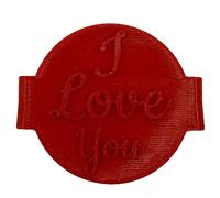 I Love You Valentine's Day Cookie Stamp Fondant Embosser 6cm (2.36 inches) for Baking, Icing, Fondant, Biscuits, Cookie, Cupcake, Decoration - Made in UK - The Cookie Factory