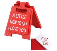 I Love You Valentines Day Cute Gifts for Girlfriend & Boyfriend - Mini Sign Ornaments & Sign Plaque for Home & Desk Decoration