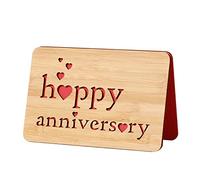 I Love You Wooden Anniversary Cards,Handmade With Real Bamboo Wood Greeting Cards,Happy Valentines Day Card, Wedding Anniversary,Gifts for Wife,Husband,Couple,Parents,Girlfriend,Boyfriend,Him or Her