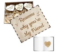 I Love You Wooden Card Set, Reasons Why I Love You Cards | 10 Reasons Sentimental Box Why You Are My Friend | Wooden Cards, 10-Piece Set, Daily Affirmations for Birthday, Valentine's Day