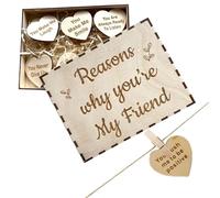 I Love You Wooden Cards, Wooden Sentimental Card Box | Romantic Why You Are My Friend in Wood Box - Daily Affirmations, Inspirational 10-Piece Set for Birthday, Wedding, Anniversaries