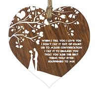 I Love You Wooden Heart Plaque, Dark Wood Sign, Anniversary or Valentines Gifts for Her Him, Gifts for Boyfriend Girlfriend, Wedding Day Keepsake, Love Gifts or i Miss You - Made in The UK By Stuff4