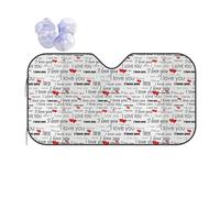 I Love You Words With Hearts Car Windshield Sunshade Foldable Reflective Sun Visor. Front Window Cooling Cover For Car