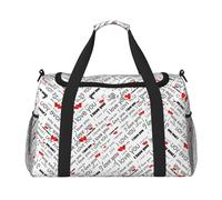 I Love You Words with Hearts Hand Travel Bag - Large Reusable Shopping Bag, Ideal for Camping, Sports, Gym, and Outdoor Activities