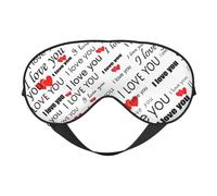 I Love You Words with Hearts Print Comfortable Sleep Eye Mask Men Women Lightweight Travel Nap Meditation Yoga Work