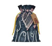 I Love You Words With Hearts Print Drawstring Gift Pouches,For Holiday,New Year,Travel Supplies