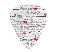 I Love You Words With Hearts Print Guitar Pick Special Instrument Pick Unisex Guitar Pick