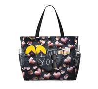 I Love You Words With Hearts Print Large Capacity Travel Bag For Women Beach Tote Bags Duffle Bag,For Travel Gym Vacation