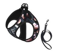 I Love You Words With Hearts Print Pet Vest Harnesses Leash Set Reflective Puppy Vest Dogs Walking Training Dog Harness