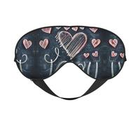I Love You Words with Hearts Print Sleep Mask Silk-Like Eye Mask Sleeping Eye Mask for Women Men for Travel Sleep Relaxation