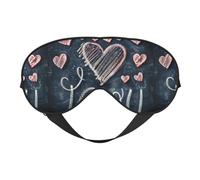 I Love You Words with Hearts Print Soft Eye Mask Lightweight Sleep Aid Breathable Blackout Travel Nap Yoga Meditation