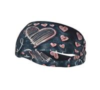 I Love You Words with Hearts print Sports sweatband Non-slip,Running, Gym and breathabl Hairband for Women and Men