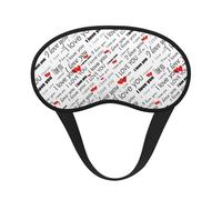 I Love You Words with Hearts Print Unisex Blackout Sleep Mask Comfortable Eye Mask for Travel Meditation Sleep Travel