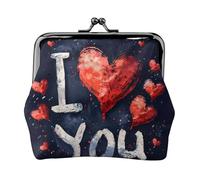 I Love You Words with Hearts Print Versatile Coin Purse Exquisite Mini Wallet Cute Change Pouch for Any Occasion