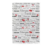I Love You Words with Hearts Printed Wooden Puzzle 1000 Piece, Cute Puzzle Game in Plastic Box for Family Entertainment and Brain Training Gifts