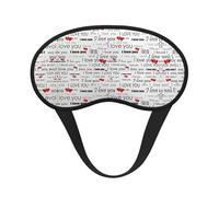 I Love You Words with Hearts Sleep Masks Silky Eye Cover Soft Satin Blindfold Elastic Strap Night Eye Shade for Women Men