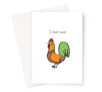 I Love Your Cock Greeting Card | Funny Valentines Card For Him, Funny Anniversary Card, Joke Love Card, Cock Pun Joke Card For Boyfriend