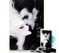 I Love Your Soul Romantic Gothic Art Puzzle for Adults 1000 Pieces Logic Game Creative Fun Pattern Assemble Unique Gift (38x52cm)
