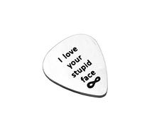 I Love Your Stupid Face Guitar Pick Music Lover Couples Gift (love your face)