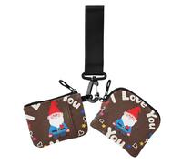 I Love Your Valentine Cartoon Dwarf Women's Coin Wallet Card Holder Compact Size Coin Purse Change Holder with Zipper Coin Pocket for Daily Use 2 Pcs, I love your valentine cartoon dwarf, One Size